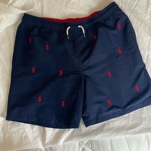 Polo Ralph Lauren Boys Navy Swim Trunks in Signature Pony Logo